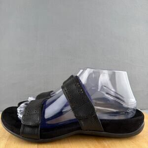 Vionic Nakia Adjustable Slide Sandals Black Metallic Women’s Size 8 US